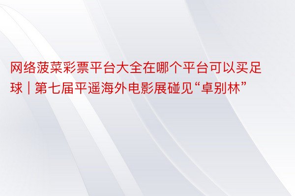 网络菠菜彩票平台大全在哪个平台可以买足球 | 第七届平遥海外电影展碰见“卓别林”